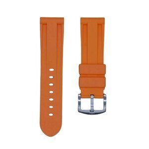 Tempomat 24mm Orange Rubber Strap for Breitling, Tudor, Panerai, Tag & More